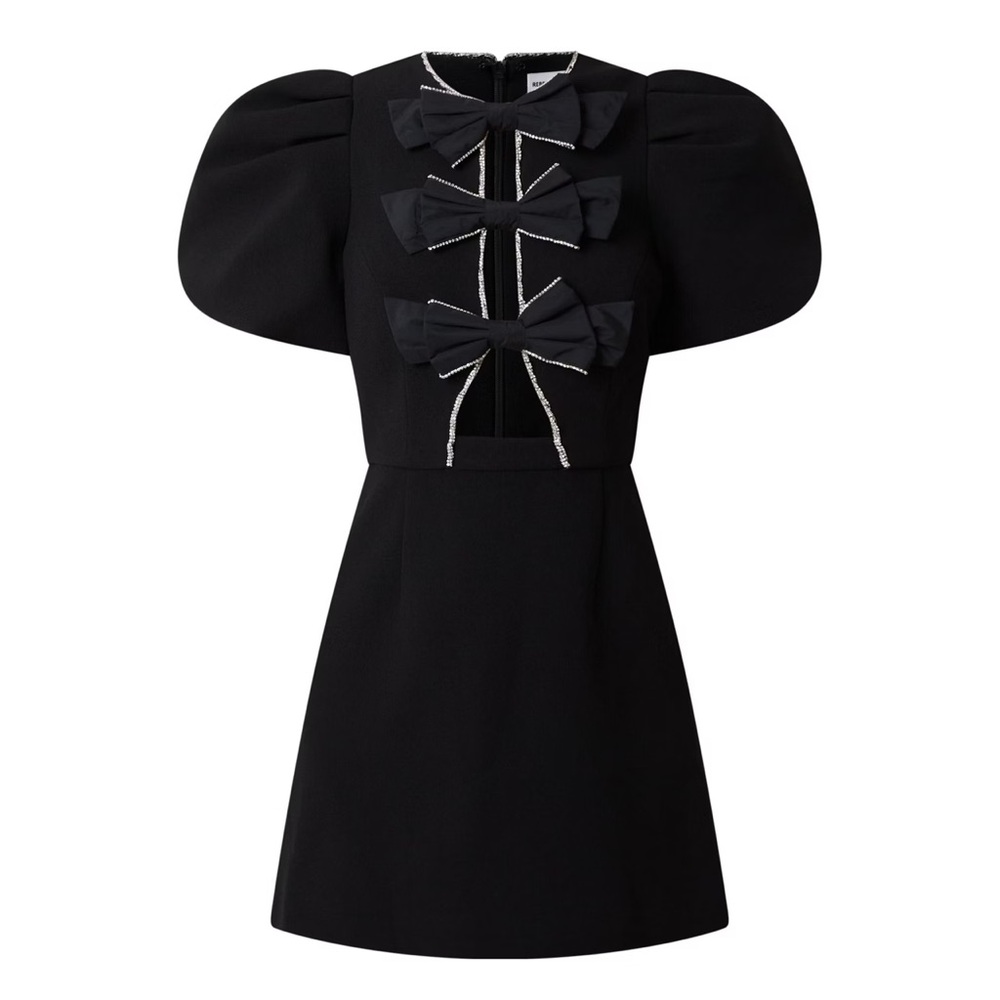 Elegant Black Puff Sleeve Dress
